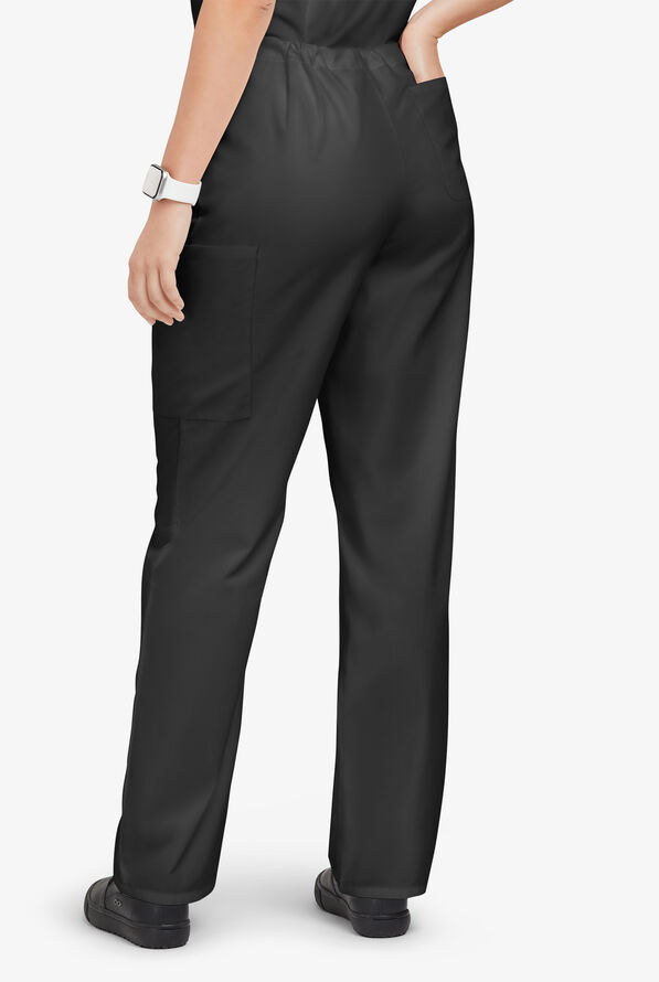 Butter-Soft Originals Unisex 4-Pocket Drawstring Relaxed Straight Leg Scrub Pants - Short - Black - 3