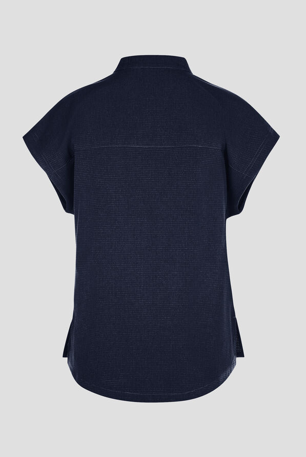 koi Solis Catrin Women's 2-Pocket STRETCH Dolman Sleeve Mandarin Collar Scrub Top - Navy - 3