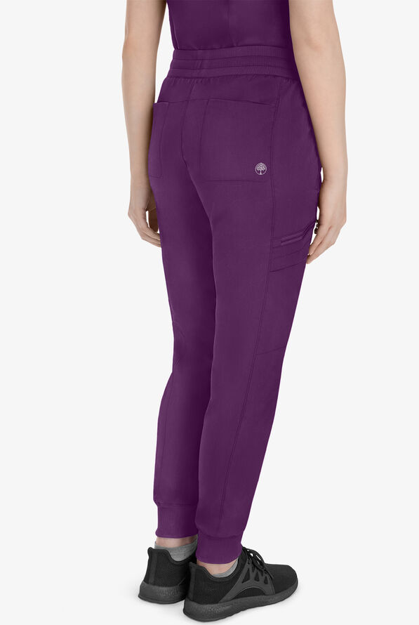 Healing Hands Purple Label Toby Women's 7-Pocket STRETCH Jogger Drawstring Scrub Pant - Eggplant - 4