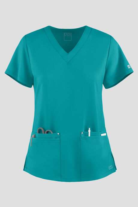 Easy STRETCH Lina Mitered Women's 4-Pocket V-Neck Scrub Top
