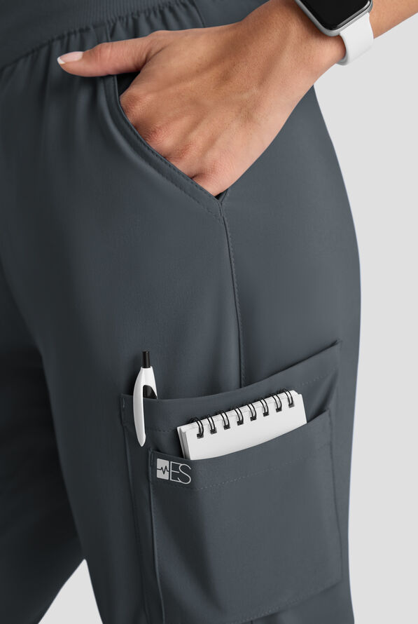 Conjunto de uniforme m&eacute;dico Easy STRETCH con 10 bolsillos para mujer - Pewter - 6