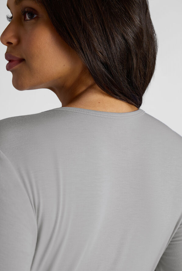 Easy STRETCH Cate Women's Long Sleeve Knit Underscrub - Silver - 2