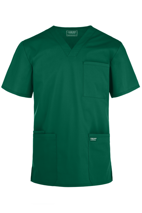 Cherokee Workwear Professionals Men's 4-Pocket STRETCH V-Neck Scrub Top