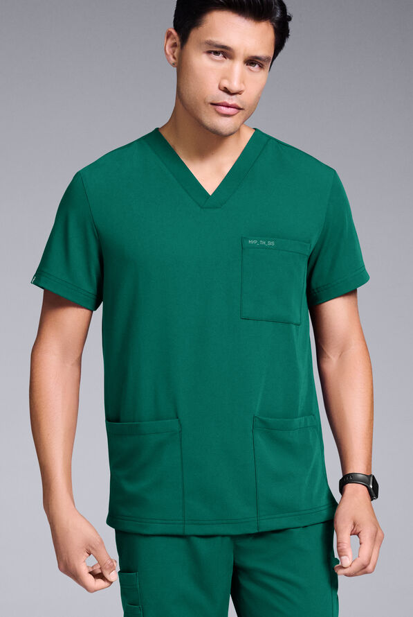 Hypothesis S-R Shift Ready Men's 4-Pocket V-Neck Scrub Top - Hunter - 1