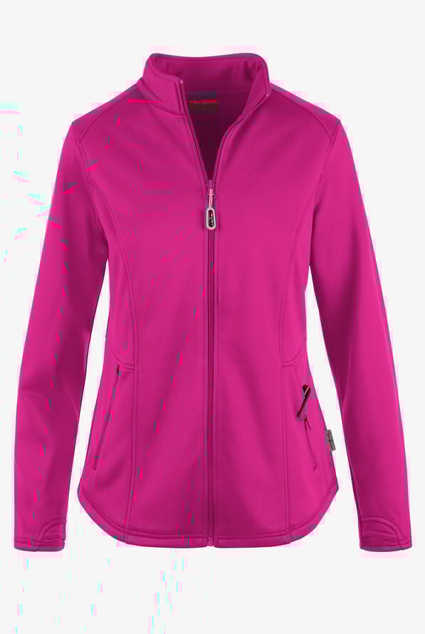 Zavate Ava Therese Megan Women's 2-Pocket Fleece Scrub Jacket - Razzmatazz - 1