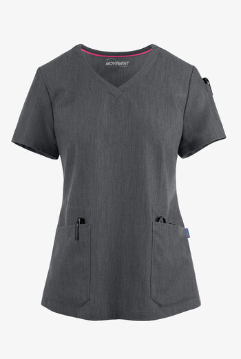 Blusa médica MOVEMENT by Butter-Soft Antares STRETCH con cuello en V y 6 bolsillos para mujer