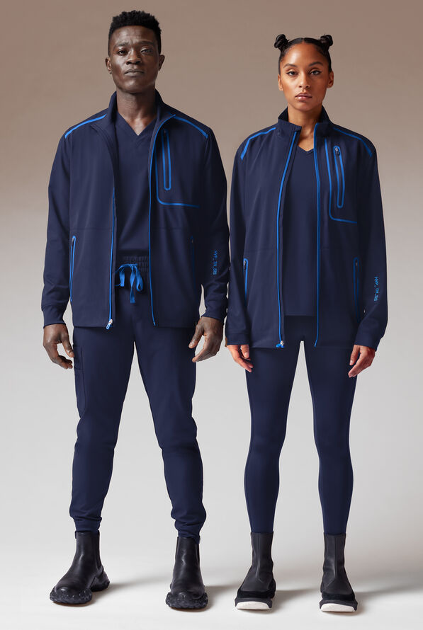 Chaqueta médica unisex Hypothesis F con cremallera - Navy/Royal - 2