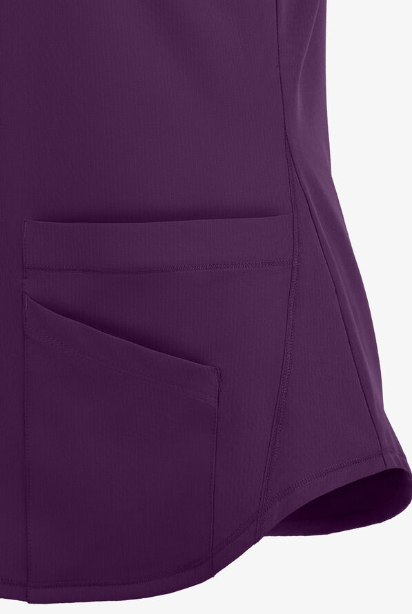 Skechers by Barco Breeze Women's 3-Pocket STRETCH V-Neck Scrub Top - Eggplant - 4