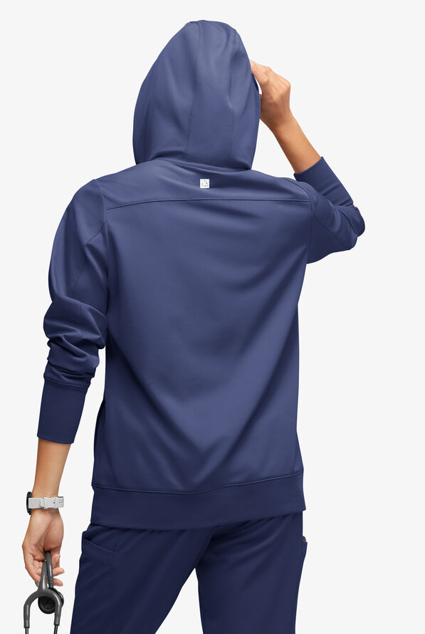 Sudadera médica con capucha ReSurge Jasper con mangas largas y 4 bolsillos para mujer - Navy - 4