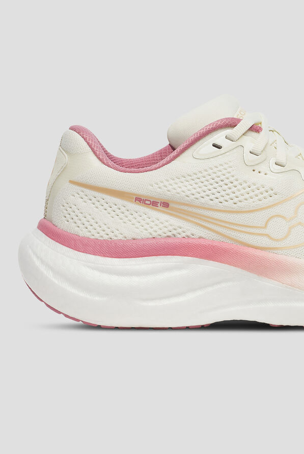 Saucony Women's Ride 19 Vanilla / Mauve Athletic Lace Up Shoes - null - 4