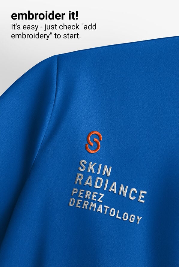 Camisa m&eacute;dica Healing Hands Quest Avery STRETCH con 4 bolsillos y cuello en Y para hombre - Royal - 7