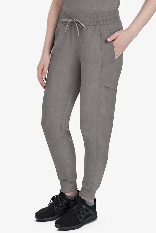 Pantal&oacute;n m&eacute;dico Healing Hands Purple Label Toby STRETCH estilo jogger con 7 bolsillos y cord&oacute;n para mujer - Heather Grey - 1