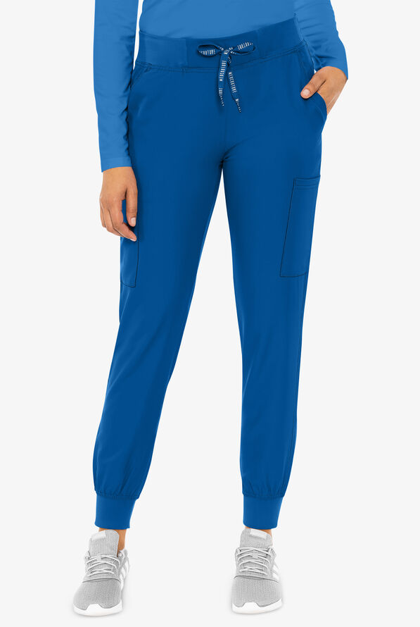 Med Couture Insight Women's 6-Pocket Cargo Jogger Scrub Pants - Royal - 1