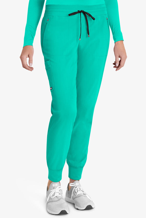 Grey's Anatomy by Barco Spandex STRETCH Eden Women's 5-Pocket Cargo Jogger Scrub Pants - Alpine Aqua - 1