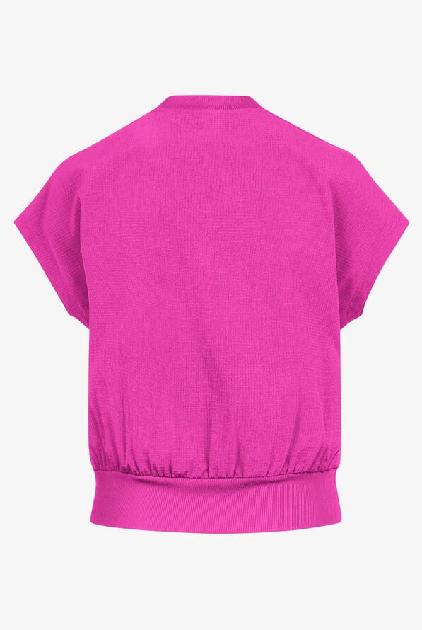 koi Solis Trinity Women's 1-Pocket STRETCH Banded Bottom Split V-Neck Scrub Top - Hibiscus - 2