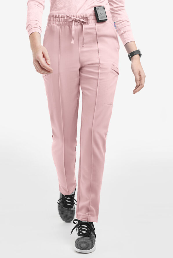 Movement by Butter-Soft Capricorn Women’s 7-Pocket Skinny Pintuck Scrub Pants - Mauve Shadow - 1