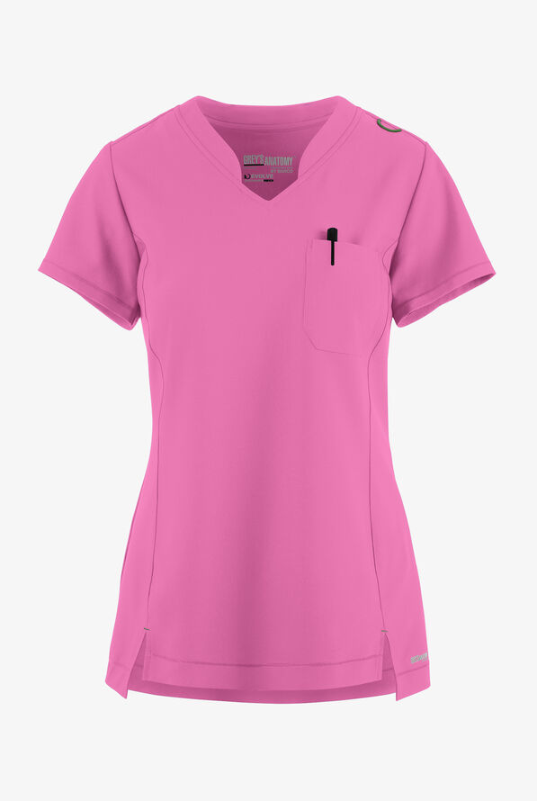 Grey's Anatomy by Barco Evolve STRETCH Sway Women's 1-Pocket Tuck In V-Neck Scrub Top - Twilight Mauve - 1