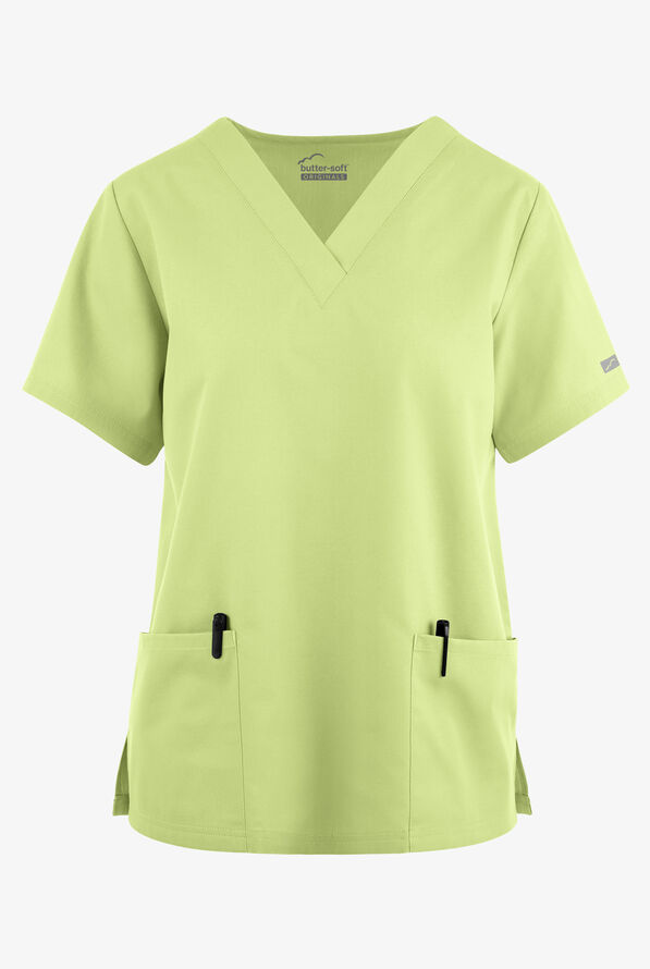 Butter-Soft Originals Women's 2-Pocket V-Neck Scrub Top - Cool Matcha - 1