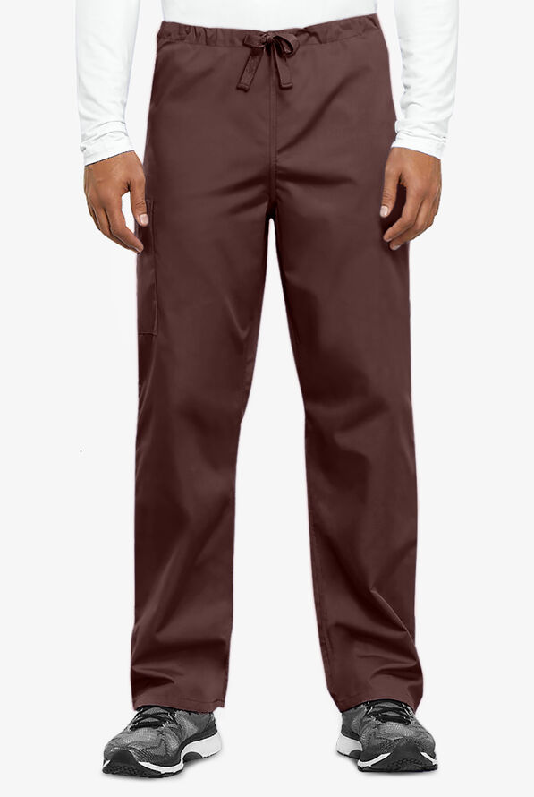 Cherokee Workwear Unisex 3-Pocket Drawstring Scrub Pants - Chocolate - 1