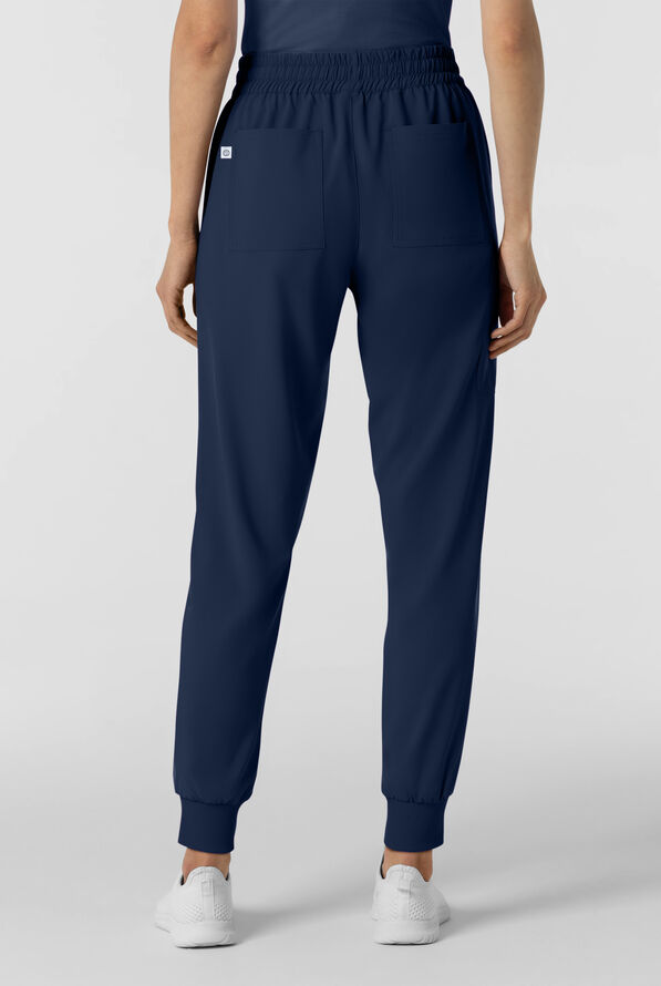 Wink Renew Women's 6-Pocket STRETCH Flat Front Drawstring Cargo Jogger Scrub Pant - Navy - 4
