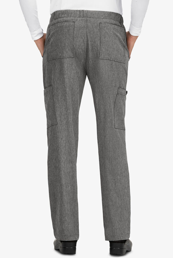 koi Basics Luke Men's 9-Pocket STRETCH Cargo Scrub Pants - Heather Grey - 2
