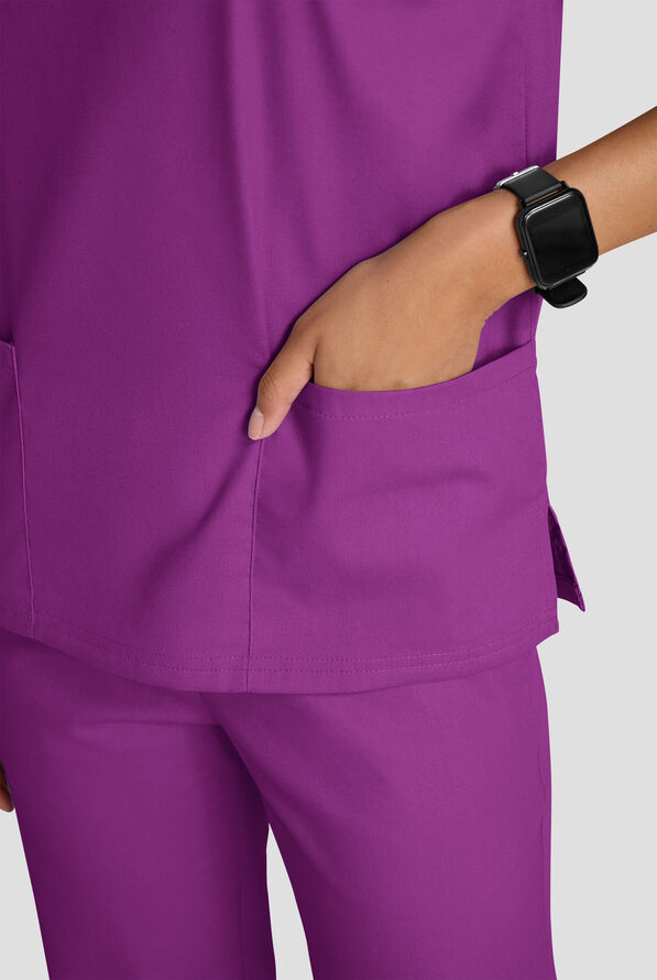 Strictly Scrubs Women's 4-Pocket Scrub Set - Berry Burst - 4