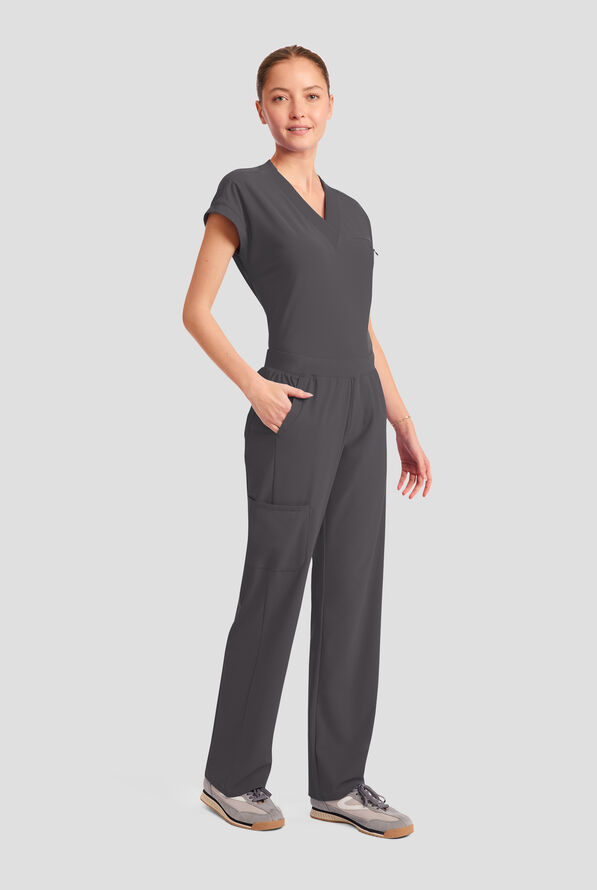 Infinity Pursuit Women's 4-Pocket STRETCH Straight Leg Scrub Pant - Pewter - 5