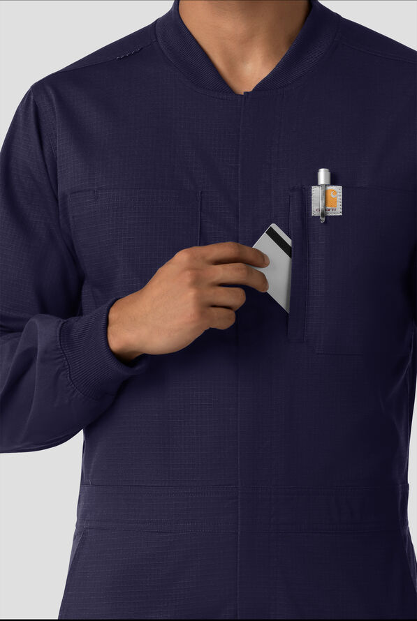 Carhartt Rugged Flex FLD & RSCU Men's 11-Pocket STRETCH Ripstop Long Sleeve Scrub Coverall - Dark Navy - 2
