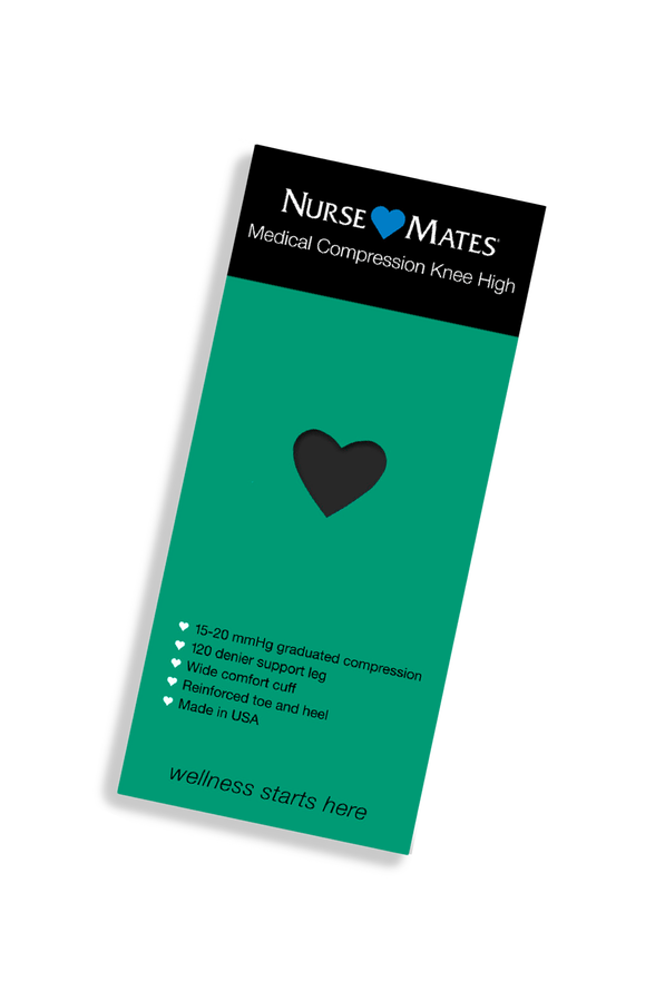 Calcetines de compresión Nurse Mates Medical a la rodilla para mujer - 15-20 mmHg  - Black - 1