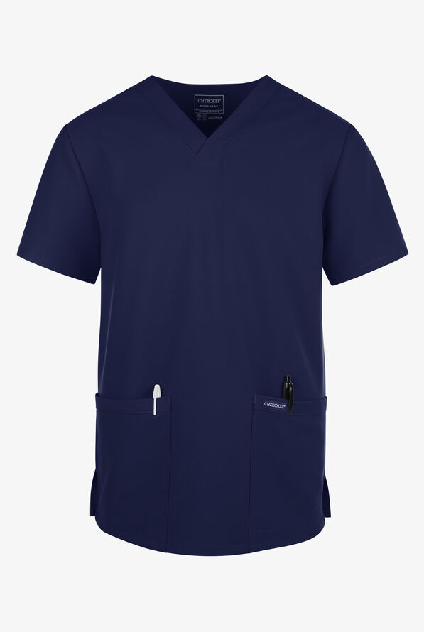 Cherokee Workwear Originals Ultra Men's 2-Pocket V-Neck Scrub Top - Navy - 1