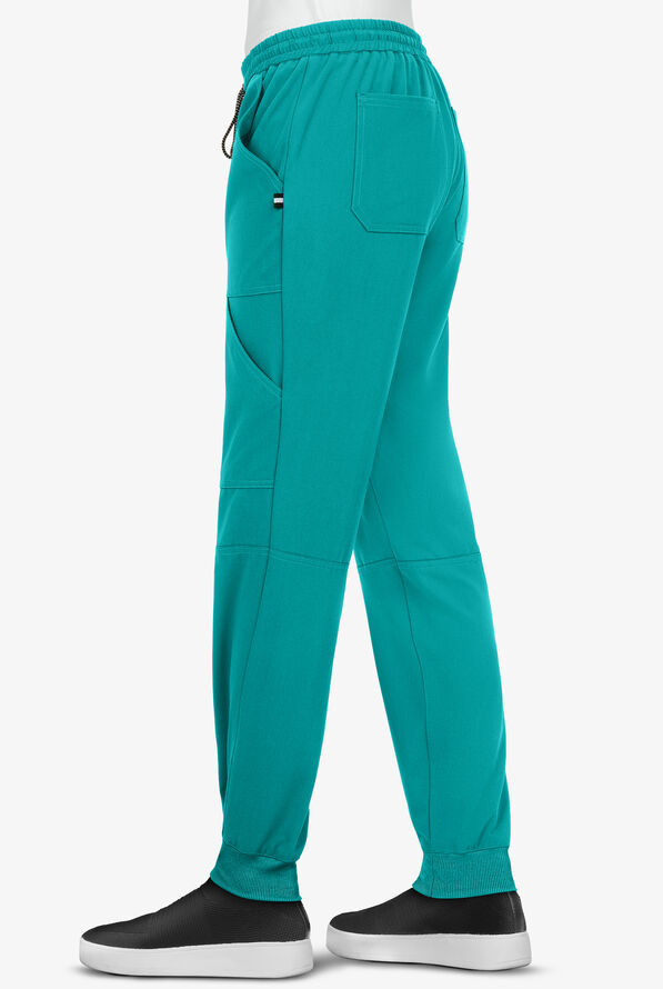 koi Next Gen Good Vibe Women's 7-Pocket STRETCH Jogger Scrub Pants - Teal - 2