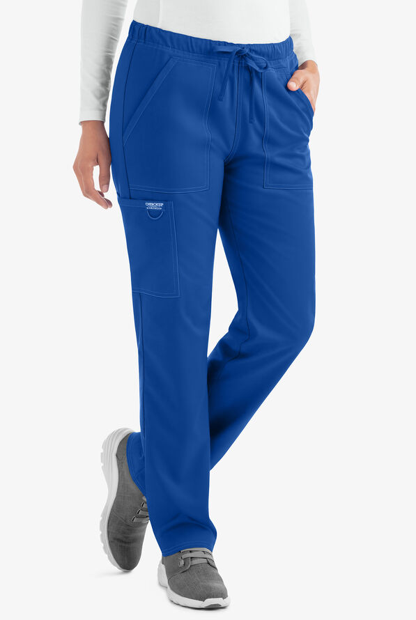 Cherokee Workwear Revolution Unisex 4-Pocket STRETCH Drawstring Cargo Scrub Pants - Royal - 1