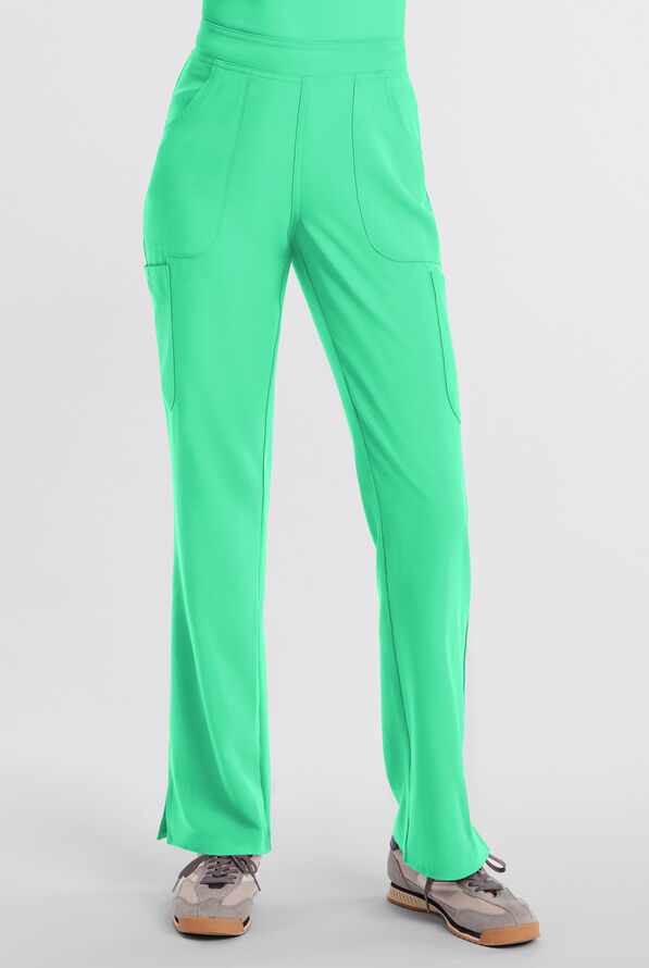 Med Couture Insight Women's 4-Pocket Flare Leg Cargo Scrub Pant - Mint Julep - 1