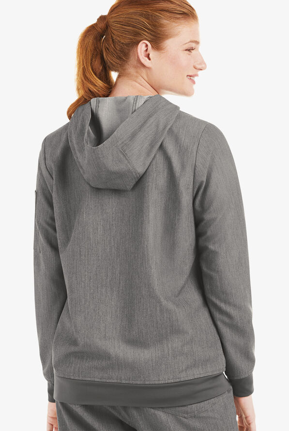 Sudadera m&eacute;dica MOVEMENT by Butter-Soft Sirius STRETCH con capucha y 4 bolsillos para mujer - Graphite Heather - 4