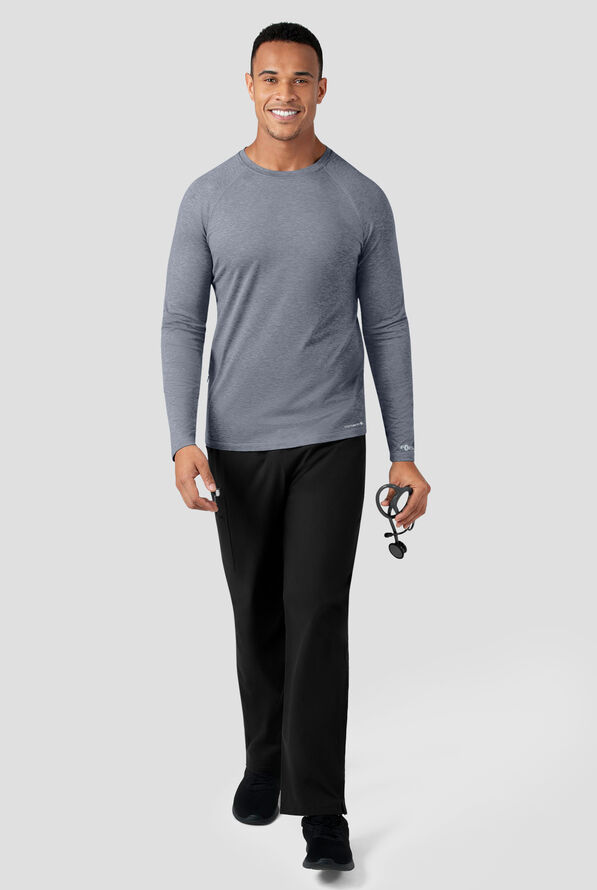 Camiseta m&eacute;dica Carhart Force estilo jaspeado con mangas ragl&aacute;n y 1 bolsillo para hombre - Grey Heather - 3