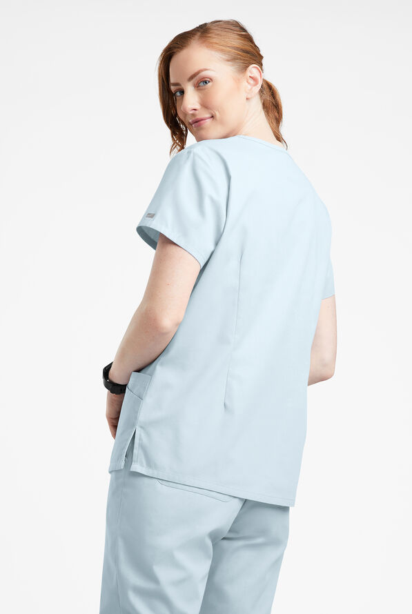 Butter-Soft Originals Women's 7-Pocket Curved V-Neck Scrub Top - Morning Dew - 3