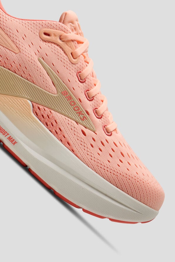 Brooks Women's Ghost Max 3 Peach/Sand/Coconut Athletic Lace Up Shoes - null - 3