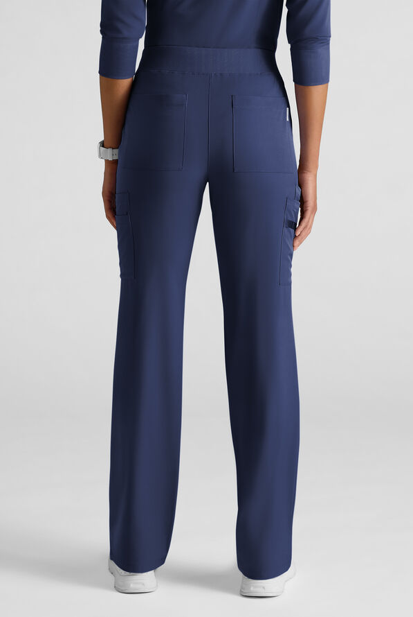 WhisperLite YARA Women's 10-Pocket STRETCH Cargo Straight Leg Scrub Pants - Navy - 2