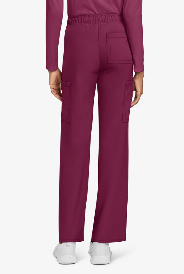 Cherokee Workwear Originals Ultra Unisex 3-Pocket Drawstring Straight Leg Scrub Pants - Wine - 4