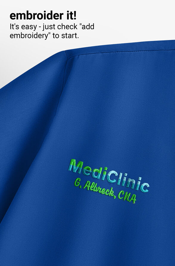 Camisa médica Cherokee Workwear Revolution STRETCH con cuello en V y 2 bolsillos para hombre - Royal - 3