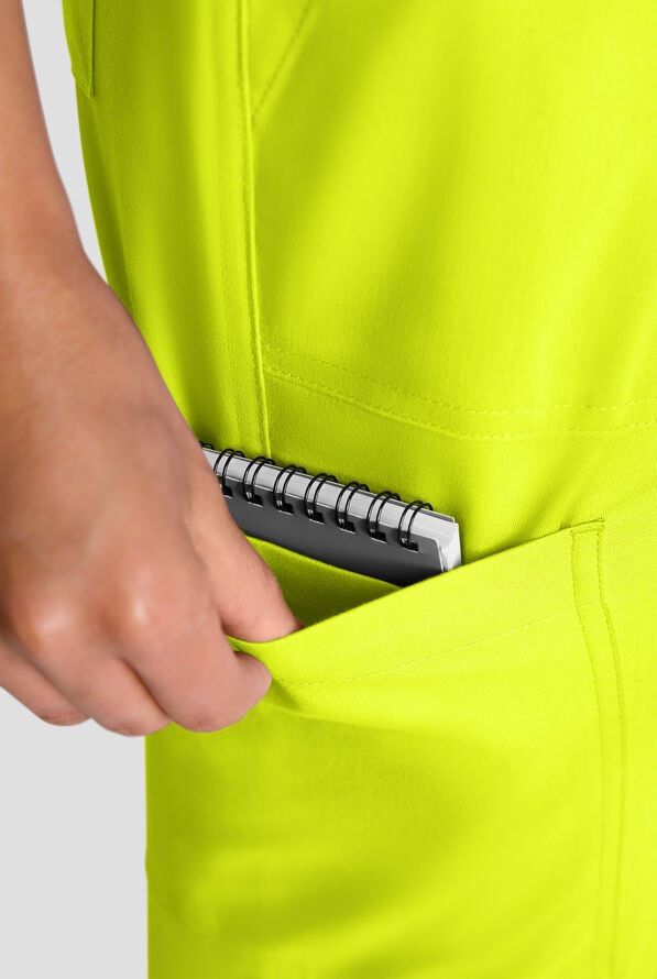 Butter-Soft STRETCH FLXTEK+ Women's 8-Pocket Straight Leg Cargo Scrub Pants - Lime Crush - 5