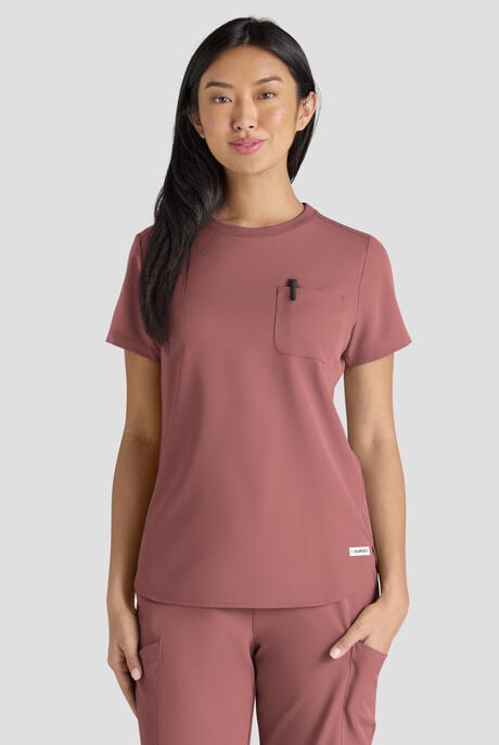 ReSurge Citrine Women's 1-Pocket Crew Neck Tuck In / Wear Out Scrub Top