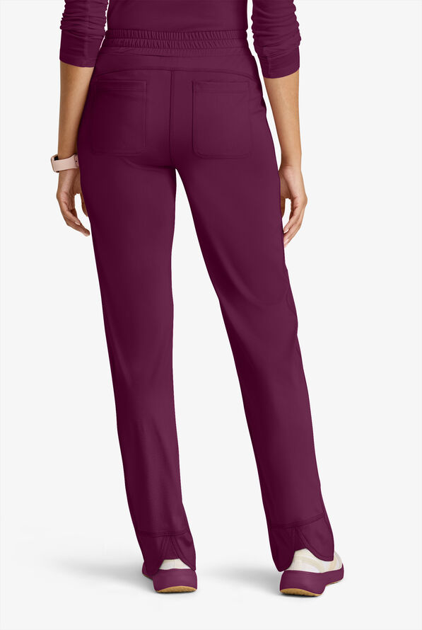 Grey's Anatomy by Barco Knit STRETCH Momentum Women's 6-Pocket Cargo Scrub Pants - Wine - 3