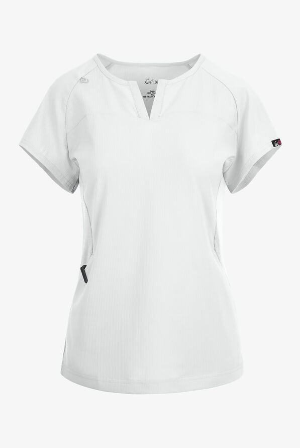 Blusa m&eacute;dica koi Lite&trade; Lilias con cuello coraz&oacute;n con muesca y 2 bolsillos para mujer - White - 1