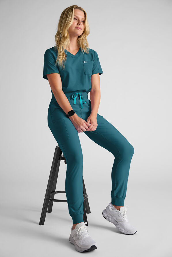 Conjunto de uniforme m&eacute;dico Easy STRETCH para mujer - Caribbean Blue - 2