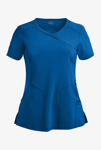 Infinity Women's 4-Pocket STRETCH Mock Wrap Scrub Top