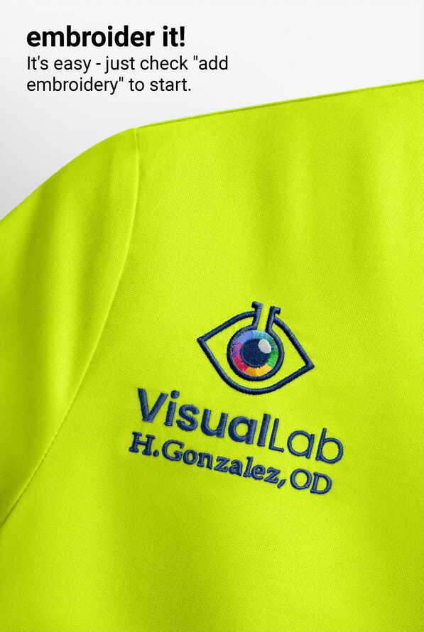 Blusa m&eacute;dica MOVEMENT by Butter-Soft Antares STRETCH con cuello en V y 6 bolsillos para mujer - Intense Lime - 9