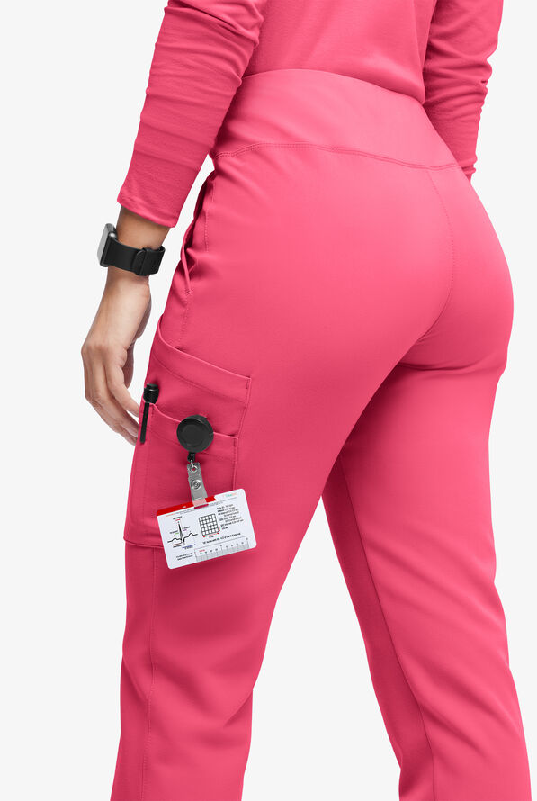 Movement by Butter-Soft Carina Women’s 7-Pocket Skinny Yoga Inspired  Scrub Pant - Petite - Rose Dusk - 2