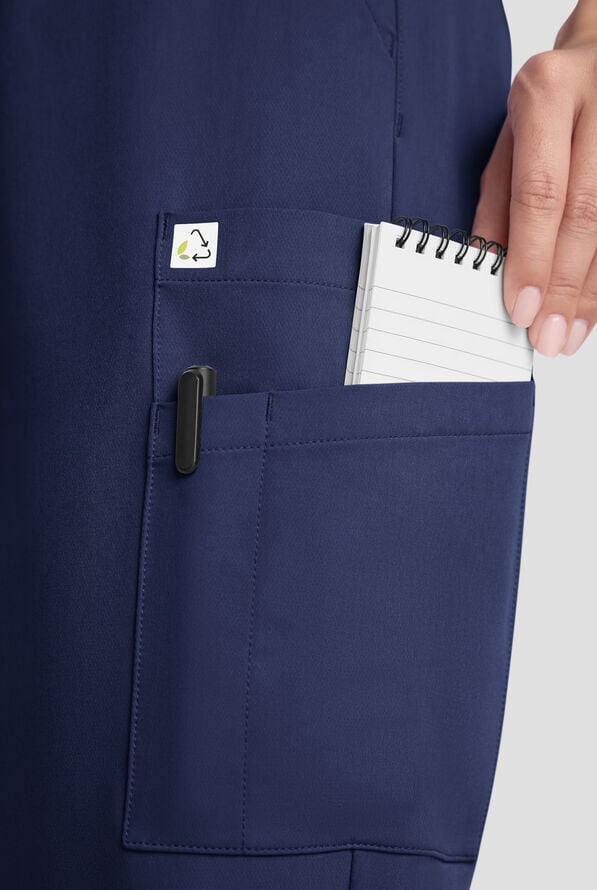 ReSurge Topaz Women's 11-Pocket Drawstring Scrub Pants - Petite - Navy - 5