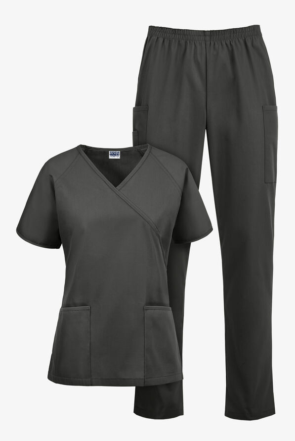Strictly Scrubs Women's Classic Scrub Set - Pewter - 1